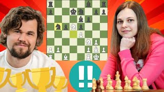 Tried chess game 333 Magnus Carlsen vs Anna Muzychuk [upl. by Aifas]