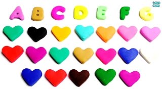 Learn Colors with Play Doh heart Play Doh Learn the Alphabet ABC Song with Play Dough [upl. by Gulick]