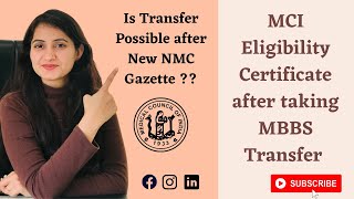 MCI Eligibility Certificate after MBBS transfer [upl. by Nylatsirk]