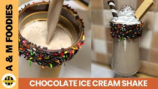 Chocolate Ice Cream Shake Recipe  Chocolate Shake  Homemade Chocolate Milkshake [upl. by Gwyneth]