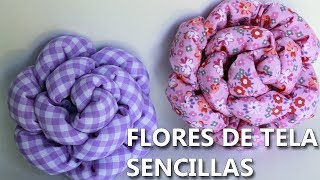 CÓMO HACER FLORES DE TELA PASO A PASO  easy flower DIY flores de tela para regalar [upl. by Matthei]