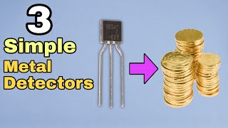 3 Diy metal detectors  3 diy metal detectors using transistors  diy simple metal detector [upl. by Heisel]