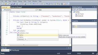 Visual Basic Tutorial  75  Dynamic Arrays [upl. by Atiuqahc]