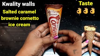 Kwality walls salted caramel brownie cornetto ice creamwalls ice creamCornetto ice creamkwality [upl. by Ainsley]