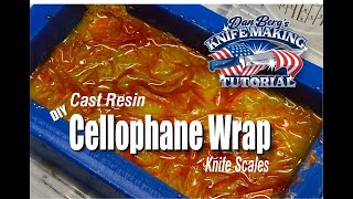 DIY Crinkled Resin Knife Handle Scales  Cellophane Wrap Technique tutorial [upl. by Etnahs242]