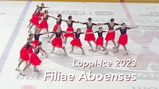 Filiae Aboenses  Loppi Ice 2023  Free skating  Synchronized skating [upl. by Kerrill]