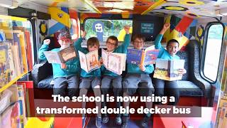 Old double decker bus converted into Norfolk infant school library [upl. by Roz161]