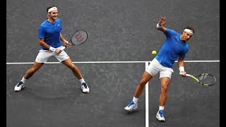 FedererNadal vs QuerreySock  Laver Cup 2017 Highlights [upl. by Atterahs]