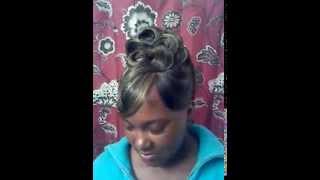 Pin curl updo [upl. by Akirdna]