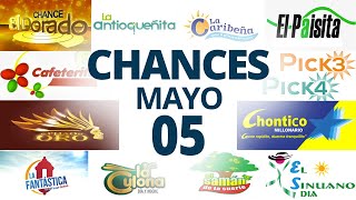 Resultados del Chance del Domingo 5 de Mayo de 2024 Loterias 😱🤑💰💵 [upl. by Gnes]