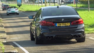 750HP Stage 2 BMW M5 F90 with Straight Pipe Akrapovic Exhaust  CRAZY Revs Accelerations etc [upl. by Ramburt216]