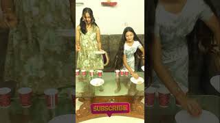 Drop The Ball In Cup Challenge 🤣🤣🤣shorts familygames kidsgames [upl. by Hanzelin]