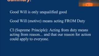 Kants Moral Theory Part 1 of 2 [upl. by Anircam]