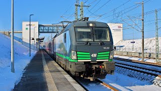 Züge am neuen Bahnhof MerklingenSchwäbische Alb  NBS Wendlingen  Ulm [upl. by Tteve]