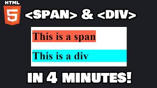 Learn HTML span amp div in 4 minutes 🏁 [upl. by Dickey]