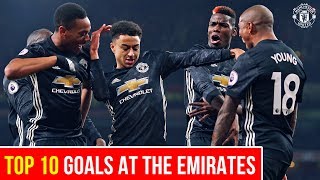 Top 10 Goals  United at the Emirates  Manchester United v Arsenal [upl. by Ayenat727]