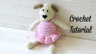 How to crochet an animal  doll ballet dress  Wooly Wonders Crochet Animals [upl. by Samal]