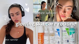 2023 skincare routine  GLOWY drugstore skin cycling [upl. by Hoover]