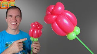 como hacer una rosa con globos  flores con globos  globoflexia  figuras con globos [upl. by Rutter]