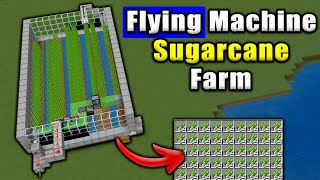 Working 121 Flying Machine Sugarcane Farm for Minecraft Bedrock [upl. by Ennaer]