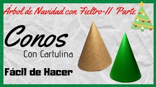 🎄🔺️COMO HACER UN CONO VIDEO 2Árbol de Navidad con fieltroFácil de hacerCono con cartulina🔺️🎄 [upl. by Codding]