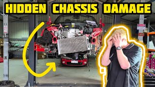 Rebuilding my Wrecked salvage car  Hidden chassis damage Mini Cooper S  part 4 [upl. by Ennagroeg389]