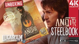 Star Wars Andor Season One 4k UltraHD Bluray collectors limited edition steelbook Unboxing [upl. by Ahsikal730]