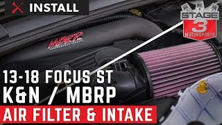 20132018 Focus ST MBRP 3quot Air Intake With KampN Drop In Filter Install [upl. by Seline369]