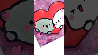 cute mini painting easy  dudu bubu love status couple bts painting shorts viralvideo [upl. by Gwennie532]