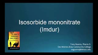 CC How to Pronounce isosorbide mononitrate Imdur Backbuilding Pharmacology [upl. by Ahseekal]