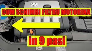 Cum se schimbă filtrul de motorină la VW Golf 5 Mk5 20 TDI  TUTORIAL în 9 paşi simpli [upl. by Loredana]