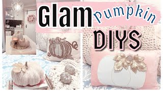 GLAM PUMPKIN DIYS  PUMPKIN DECOR IDEAS  CHELLESGLAMHOME [upl. by Dorolice]