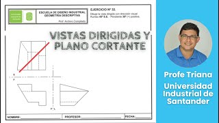 32 Plano cortante y vistas dirigidas geometríadescriptiva [upl. by Aneem]