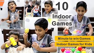 10 Indoor Activities for kids  Indoor games for kids  Minute to Win It Games one min Games 2021 [upl. by Yrelav]