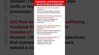 4 Most Common Job Interview Questions and Answers [upl. by Airak]