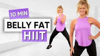 10 Minute HIIT To Burn BELLY FAT  All Standing Boxing Low Impact [upl. by Atinej]