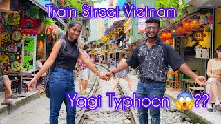 Train Street Vietnam  Vietnam Vlog Day 1 Hanoi City  Old Quarter  Typhoon Yagi [upl. by Eidob]