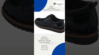 Mens Black Patent Leather amp Calfskin Handmade Wingtip Shoes for Big Feet [upl. by Australia311]