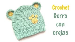 Gorro con orejas a crochet [upl. by Rivalee]