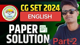 CG SET 2024 ।। CG SET Answer Key।। CG SET Paper Solution।। hinglishforum [upl. by Fulmer321]