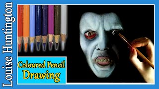 quotPAZUZUquot Demon Coloured Pencil Drawing The Exorcist horror Fan Art Caran DAche Luminance Pencils [upl. by Rovaert]