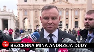 Mina Andrzeja Dudy bezcenna Czy papież powiedział coś o Putinie [upl. by Rachel195]