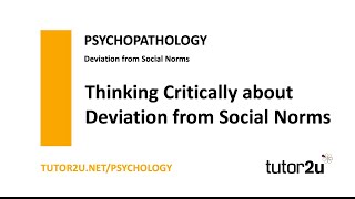 Psychopathology  Thinking Critically about Deviation from Social Norms  AQA A Level Psychology [upl. by Eidarb657]