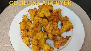 COLIFLOR REBOZADA EN FREIDORA DE AIRE Crujientes y Deliciosas cosori airfryer [upl. by Auqenes]