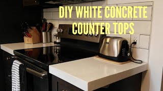 Easiest  DIY  White concrete counter tops 2019 [upl. by Harwell]