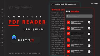 Android PDF Reader App  Part 22  Implementation of PDF Viewer and SeachView [upl. by Wey]