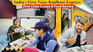 India’s First Tejas Rajdhani First AC Coupe Journey  Luxurious Service amp IRCTC food Review 😀 Ep1 [upl. by Eimrej]