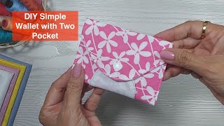 Card Wallet with Coin Pouch DIY  Small Card Holder Wallet and Coin Purse Purwas Sewing Time [upl. by Sisak]