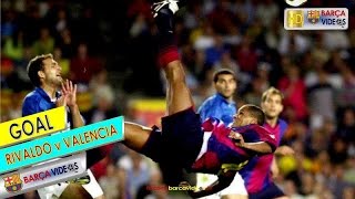 Rivaldos amazing bicycle kick Goal against Valencia Jun 01 [upl. by Kcinomod]