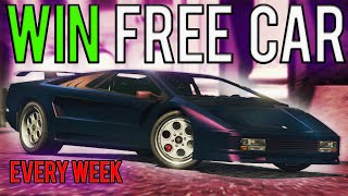 HOW TO WIN A FREE CAR EVERY WEEK IN GTA ONLINE [upl. by Hertzfeld153]